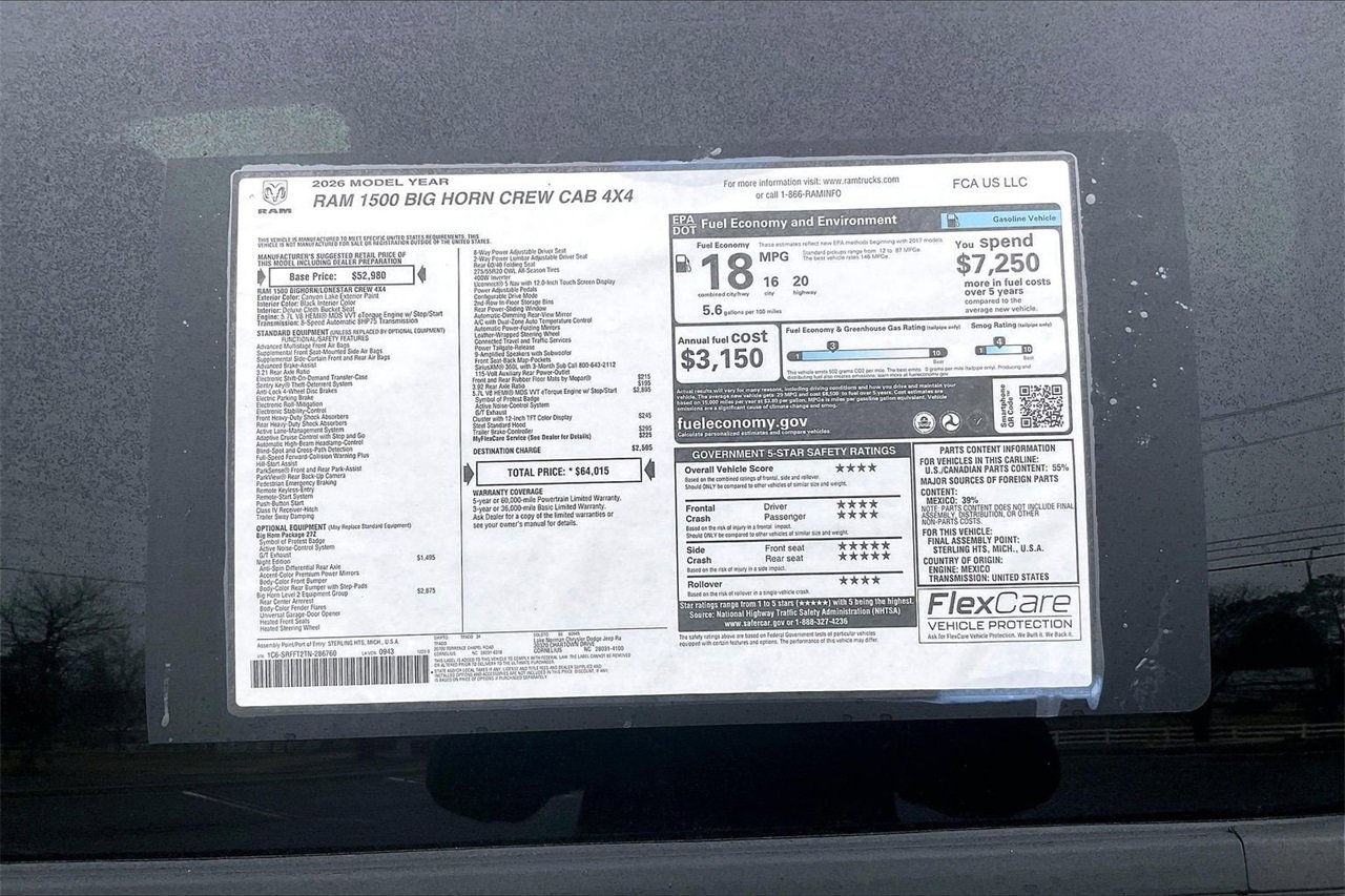 New 2026 RAM 1500 4x4 Crew Cab image 38