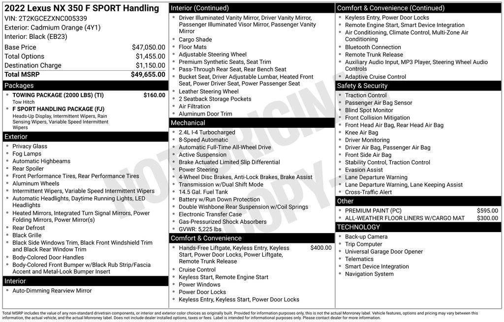 Used 2022 Lexus NX 350 F Sport w/ Towing Package (2000 Lbs) image 41