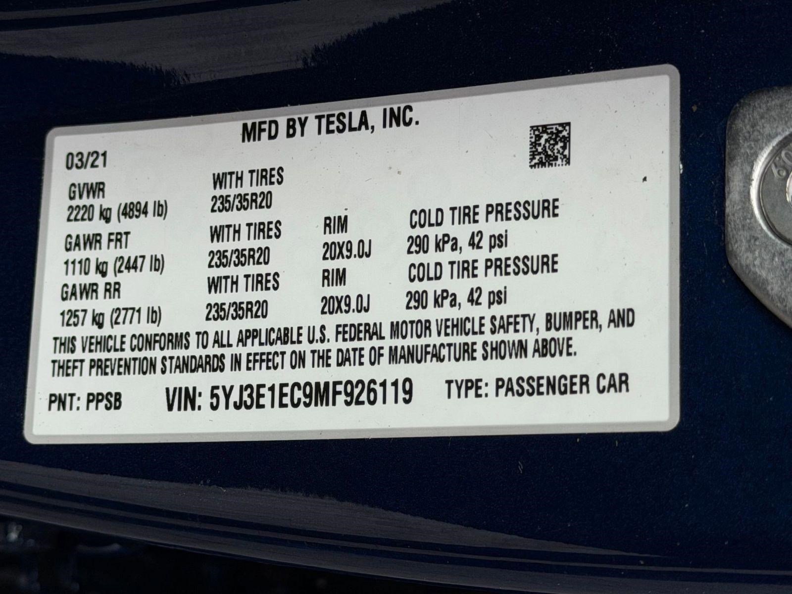 Used 2021 Tesla Model 3 Performance image 18