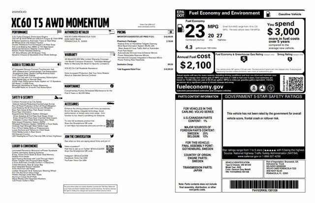 Used 2020 Volvo XC60 T5 Momentum image 3