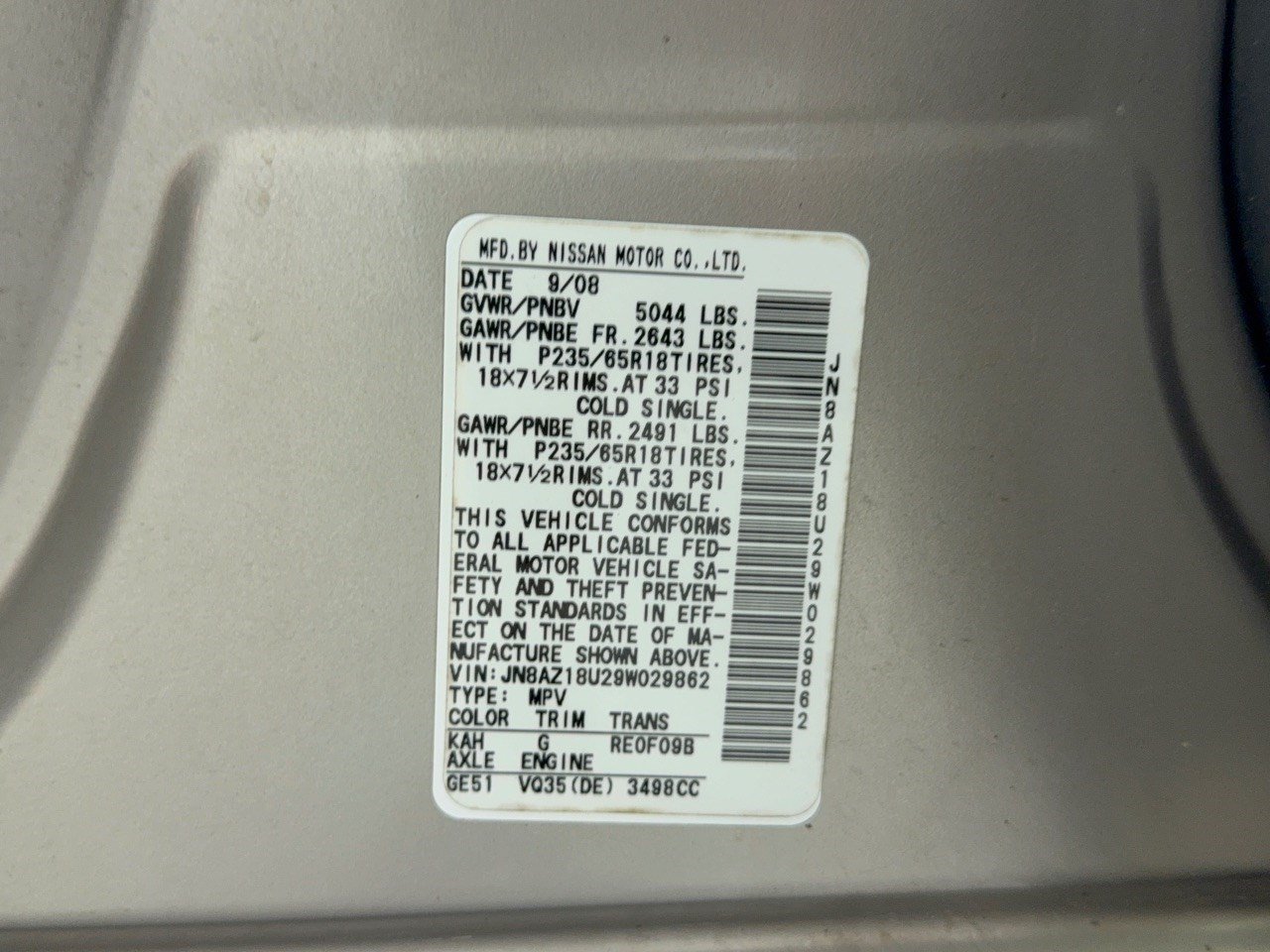 Used 2009 Nissan Murano SL w/ Technology Pkg FWD image 31