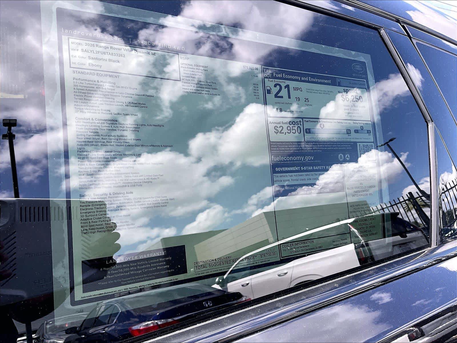 New 2026 Land Rover Range Rover Velar Dynamic SE AWD/4WD image 36