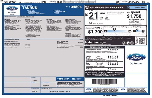 Used 2018 Ford Taurus SE image 2