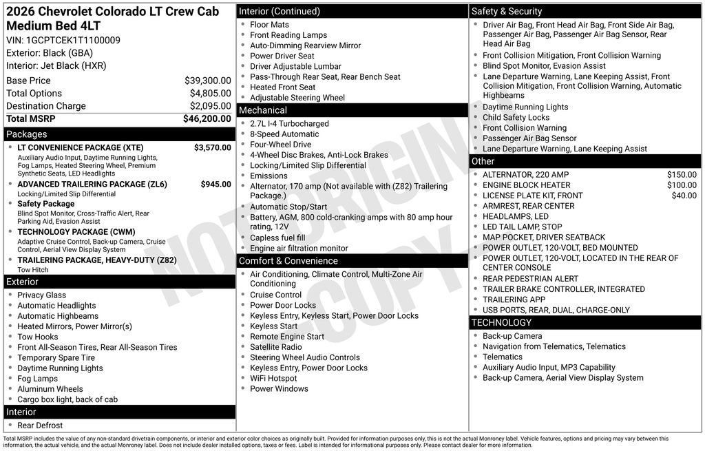 Used 2026 Chevrolet Colorado LT w/ LT Convenience Package AWD/4WD image 38