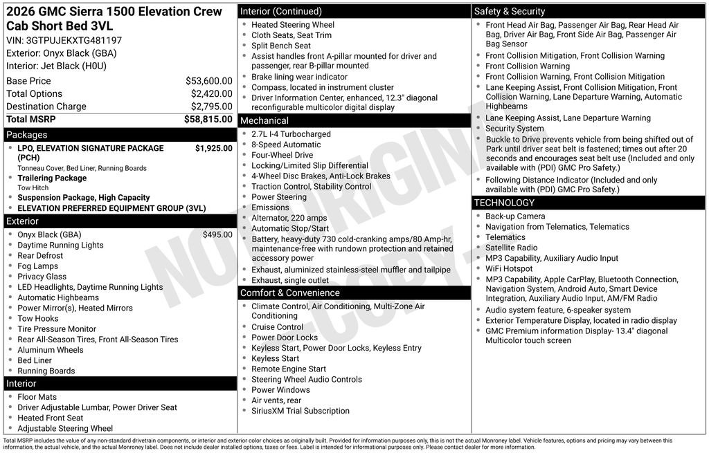 New 2026 GMC Sierra 1500 Elevation AWD/4WD image 3