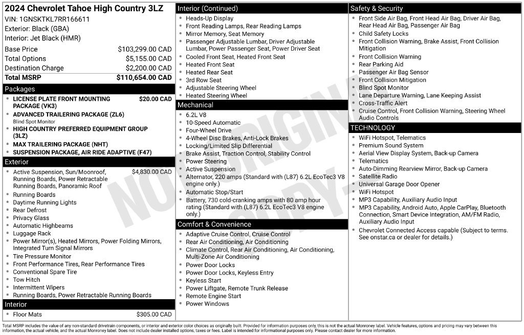 Used 2024 Chevrolet Tahoe High Country AWD/4WD image 2