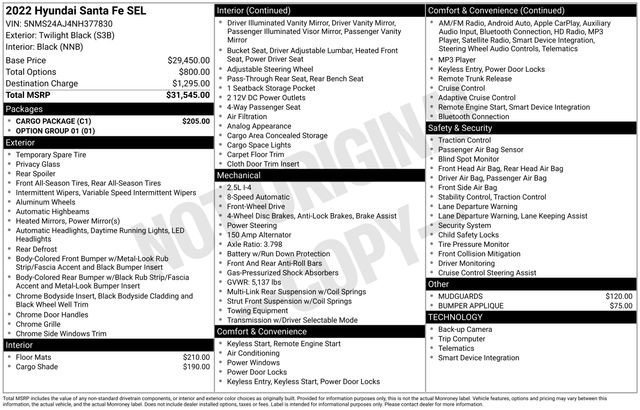 Used 2022 Hyundai Santa Fe SEL w/ Cargo Package image 27