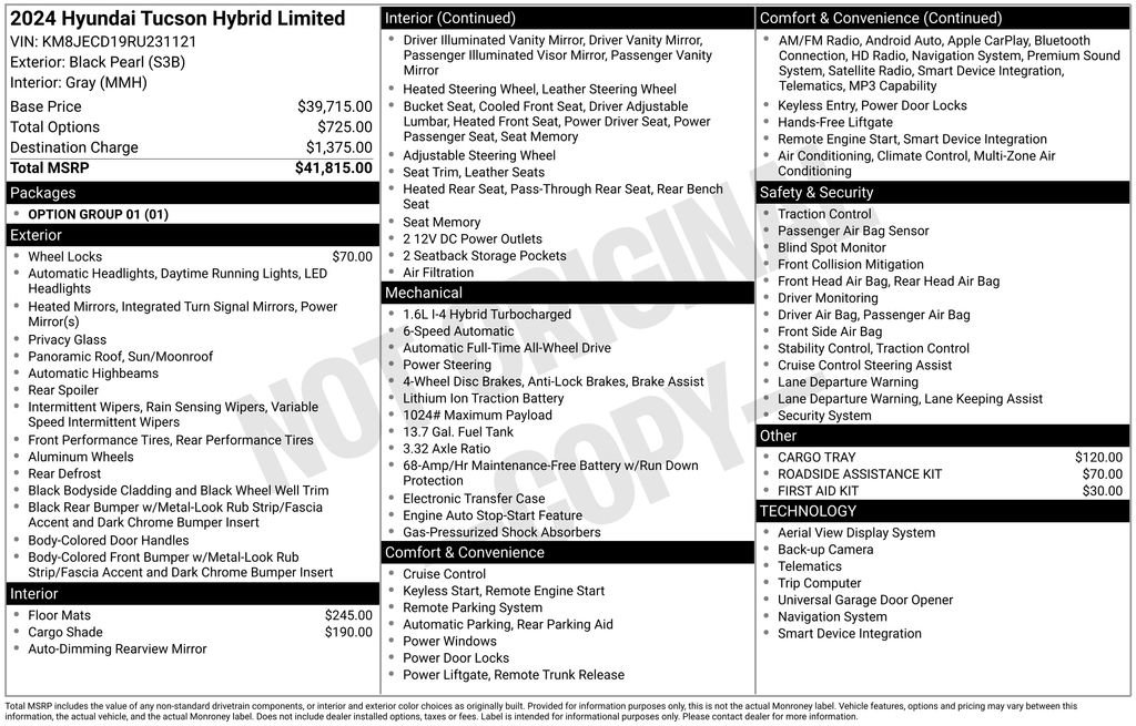Certified 2024 Hyundai Tucson Limited AWD/4WD image 27