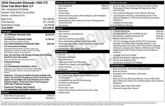 New 2026 Chevrolet Silverado 1500 LTZ w/ LTZ Premium Package image 26