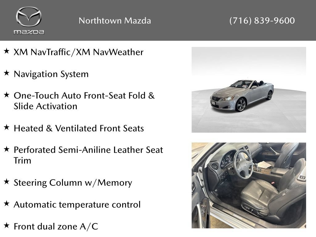 Used 2010 Lexus IS 250C w/ Luxury Pkg RWD image 2