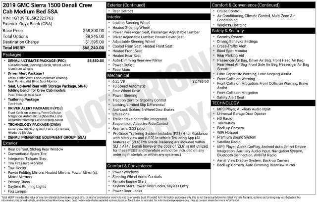 Used 2019 GMC Sierra 1500 Denali w/ Denali Ultimate Package AWD/4WD image 31