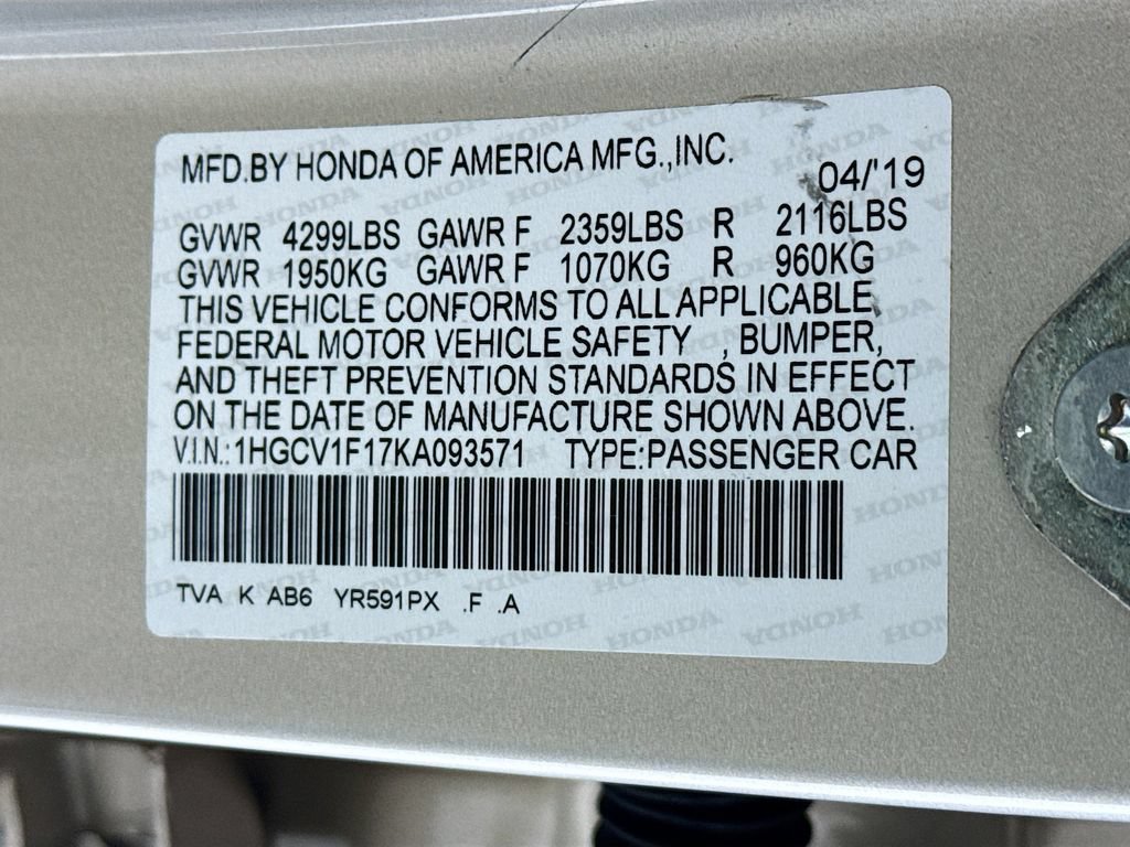 Certified 2019 Honda Accord LX image 35