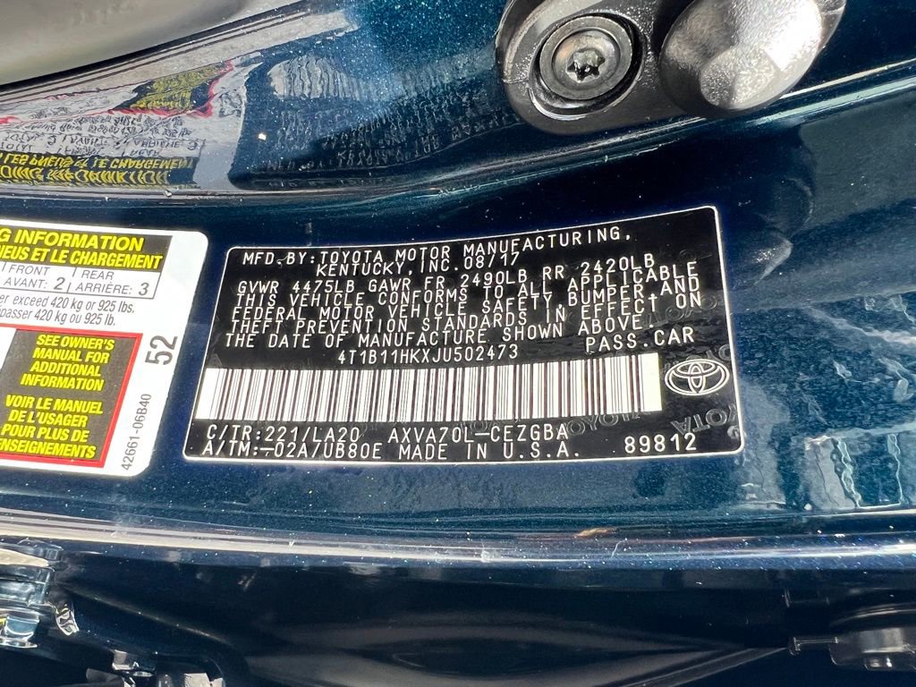 Certified 2018 Toyota Camry XLE w/ Audio Package FWD image 39