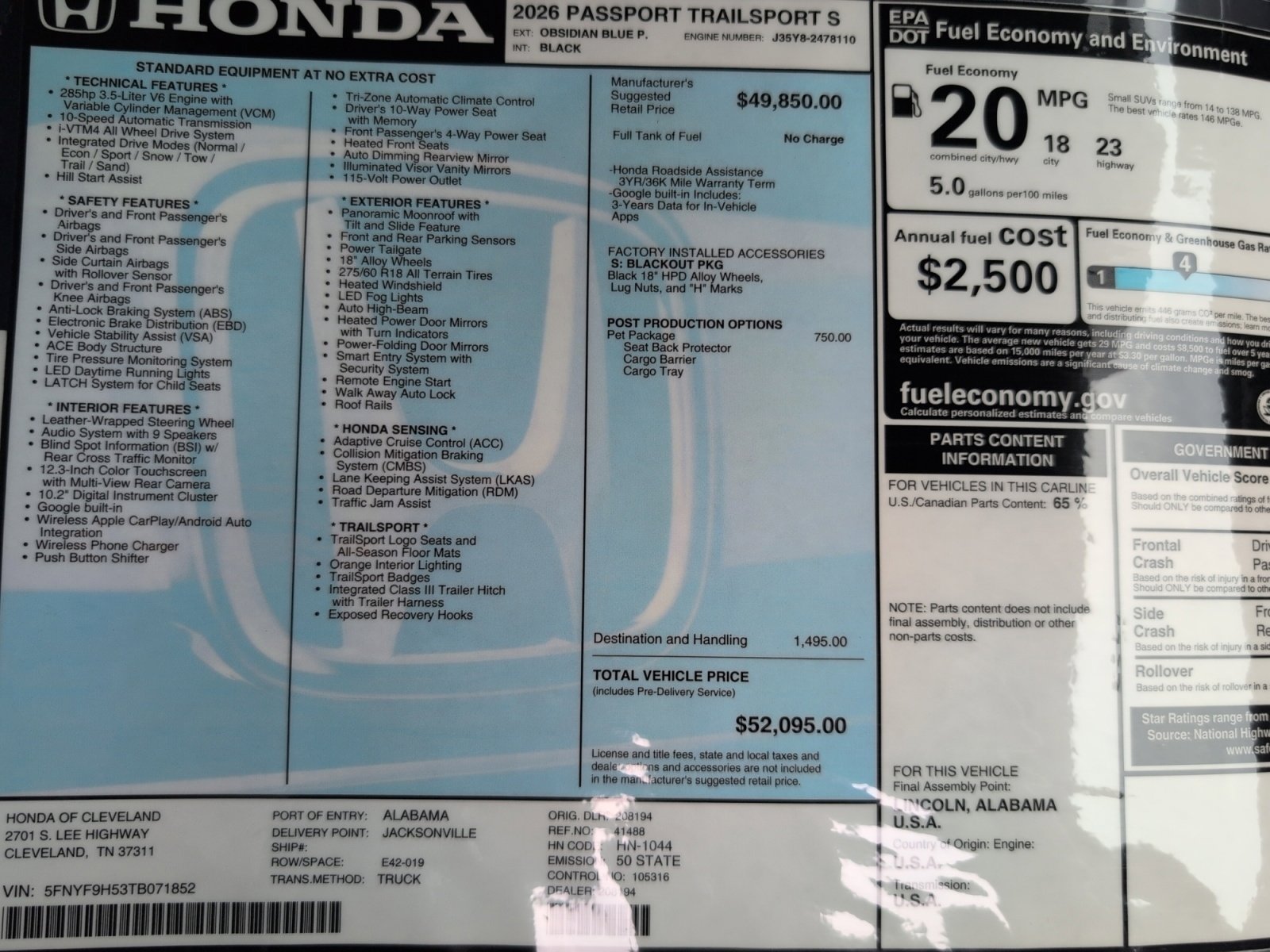 New 2026 Honda Passport TrailSport image 16