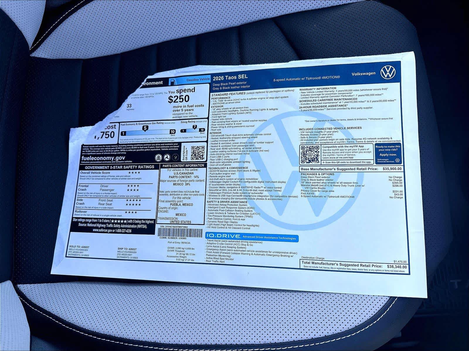New 2026 Volkswagen Taos SEL AWD/4WD image 13
