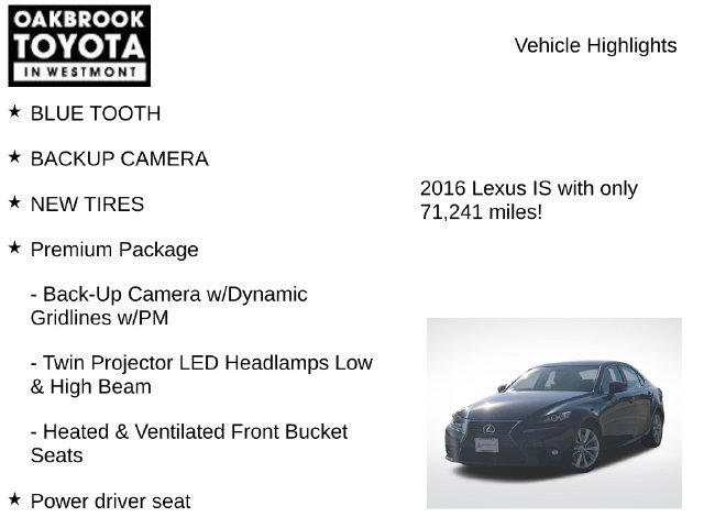 Used 2016 Lexus IS 300 AWD w/ Premium Package image 5