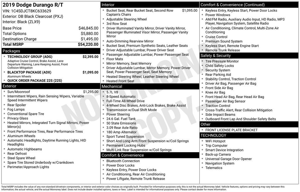 Used 2019 Dodge Durango R/T w/ Technology Group image 19