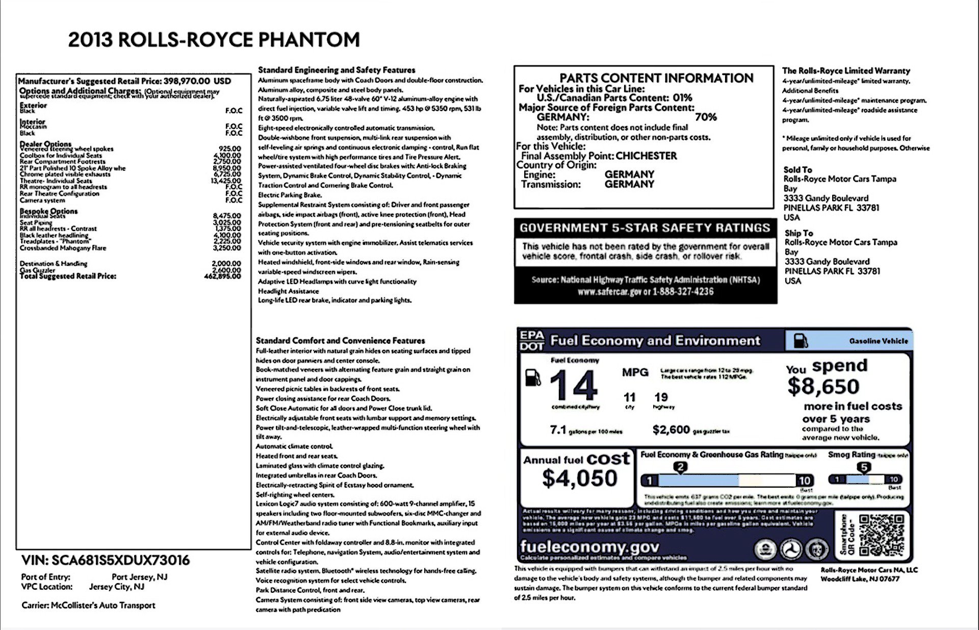 Used 2013 Rolls-Royce Phantom Sedan RWD image 6