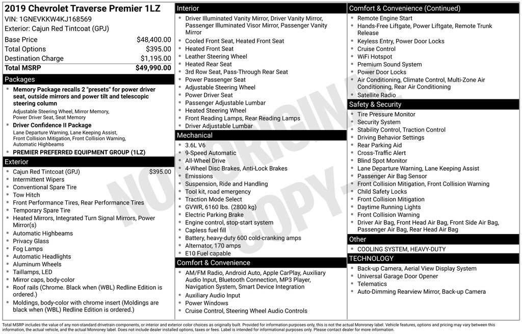 Used 2019 Chevrolet Traverse Premier image 34