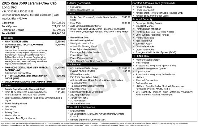 Used 2025 RAM 3500 Laramie w/ Night Edition AWD/4WD image 2