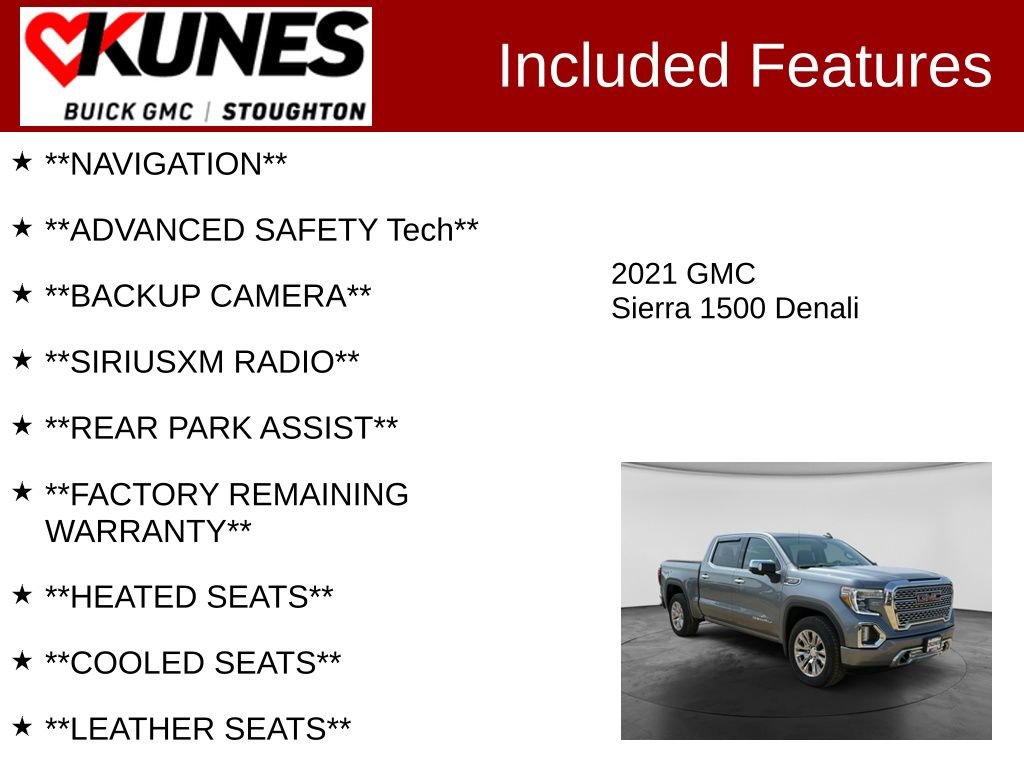 Used 2021 GMC Sierra 1500 Denali w/ Driver Alert Package II AWD/4WD image 2