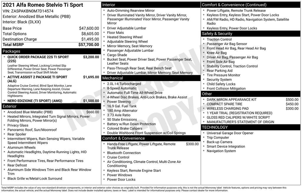 Used 2021 Alfa Romeo Stelvio Ti Sport image 35