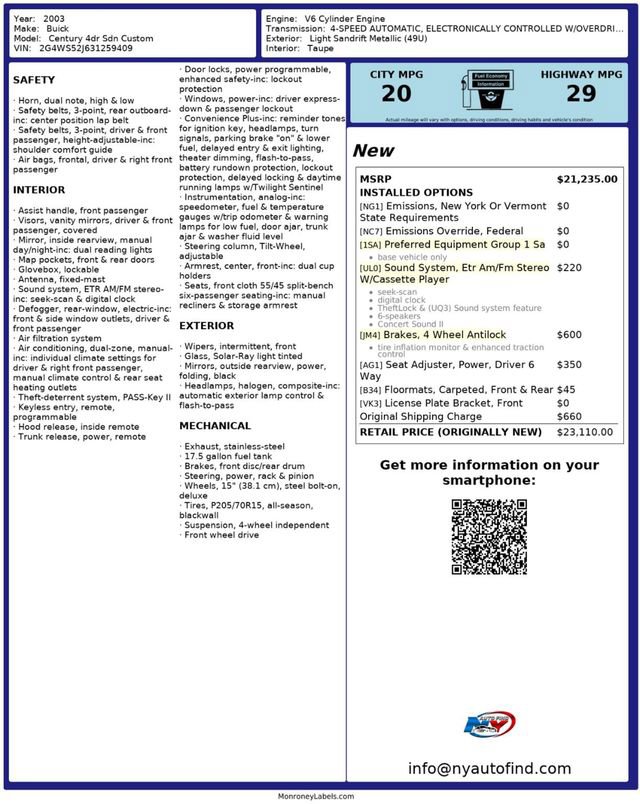 Used 2003 Buick Century Custom image 10