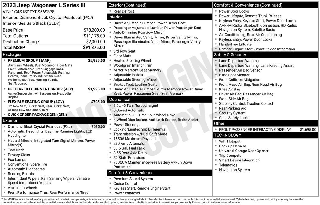 Used 2023 Jeep Wagoneer L Series III w/ Premium Group I AWD/4WD image 6