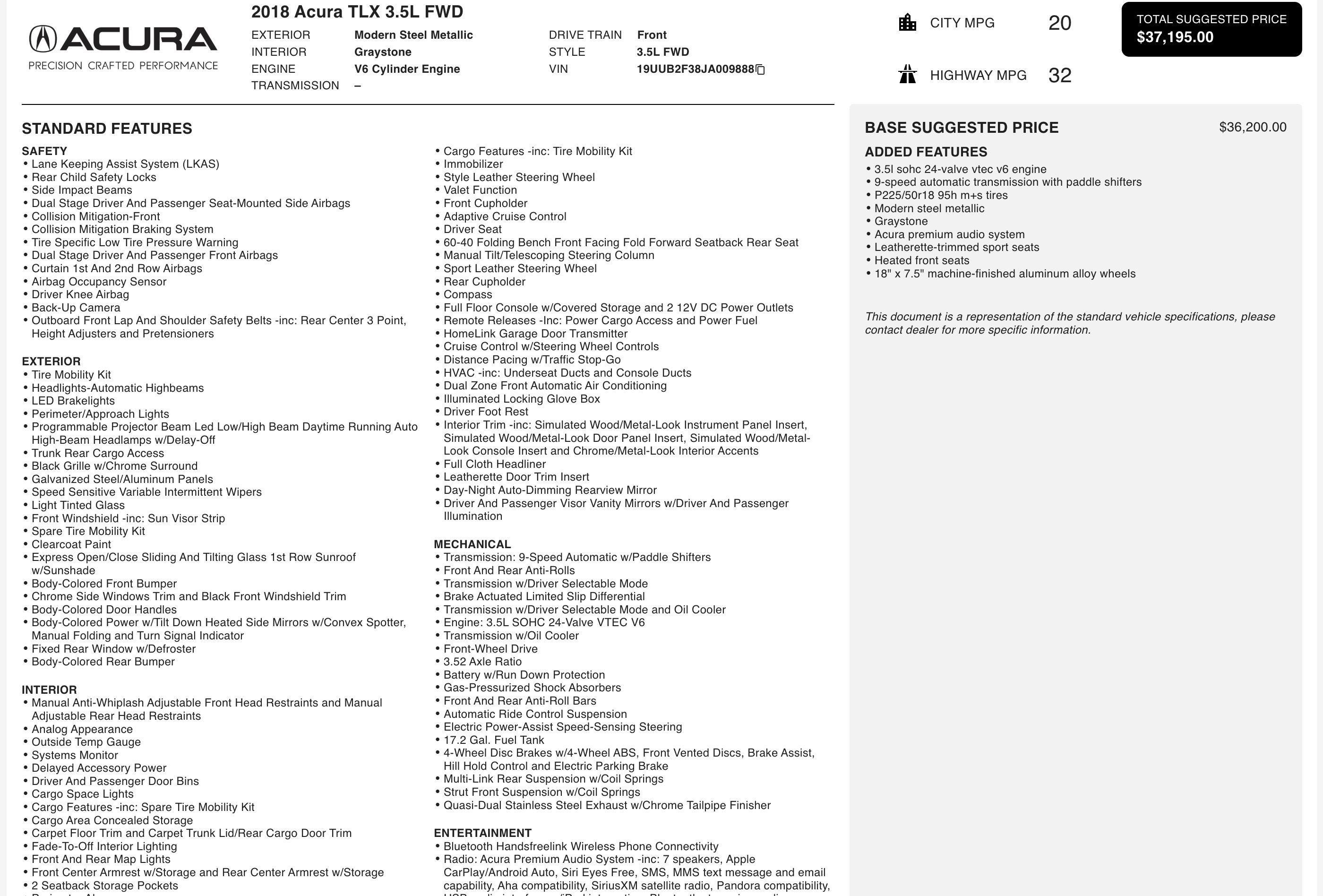 Used 2018 Acura TLX V6 image 3