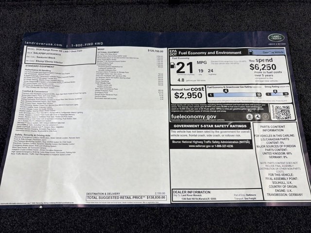 Used 2026 Land Rover Range Rover Long Wheelbase SE image 31