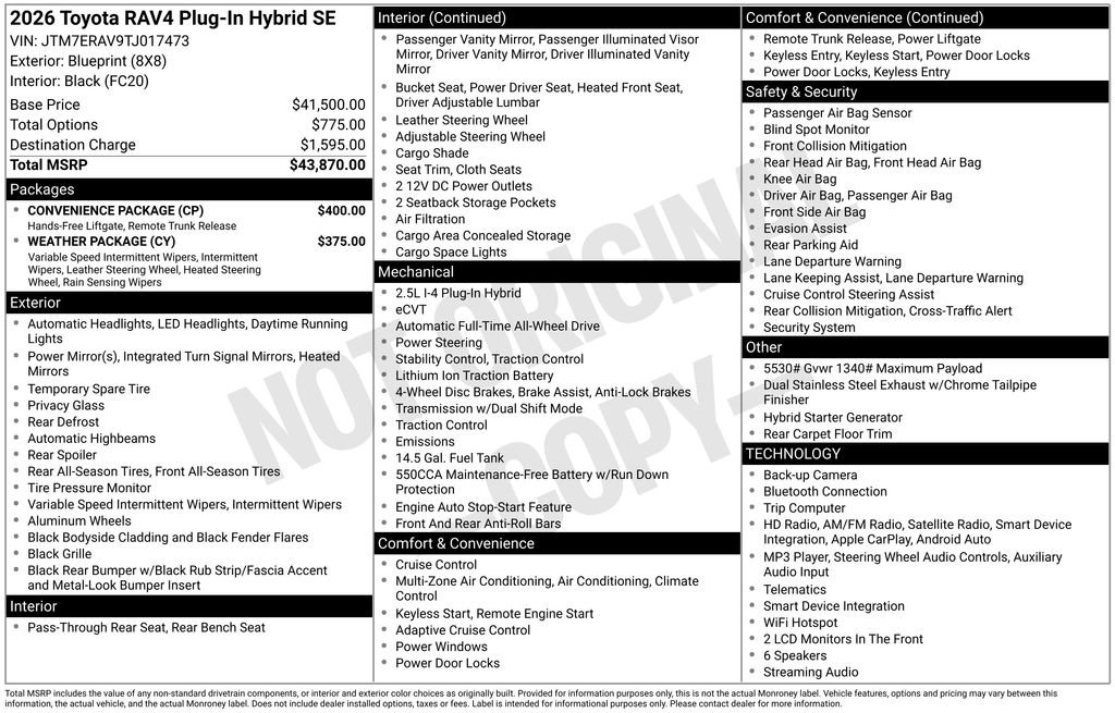 Used 2026 Toyota RAV4 SE w/ Convenience Package AWD/4WD image 32