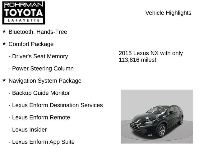 Used 2015 Lexus NX 200t AWD w/ Premium Package image 8