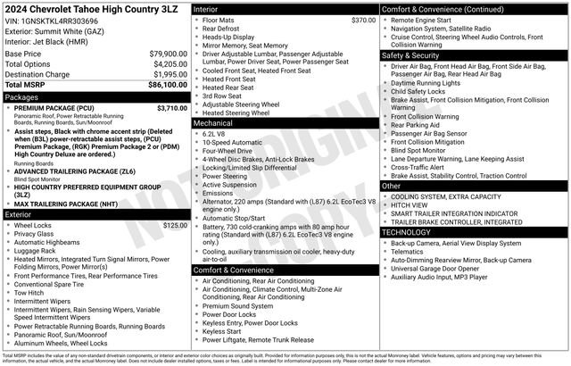 Certified 2024 Chevrolet Tahoe High Country w/ Premium Package AWD/4WD image 6
