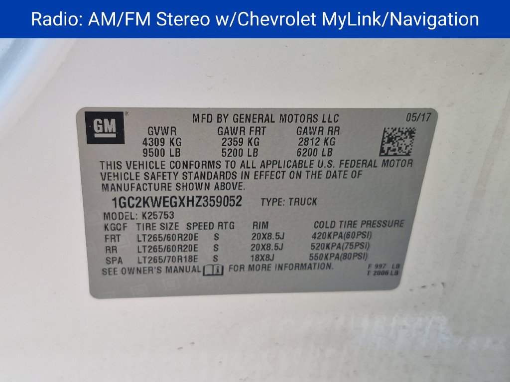 Certified 2017 Chevrolet Silverado 2500 LTZ w/ Vortec Plus Package AWD/4WD image 12