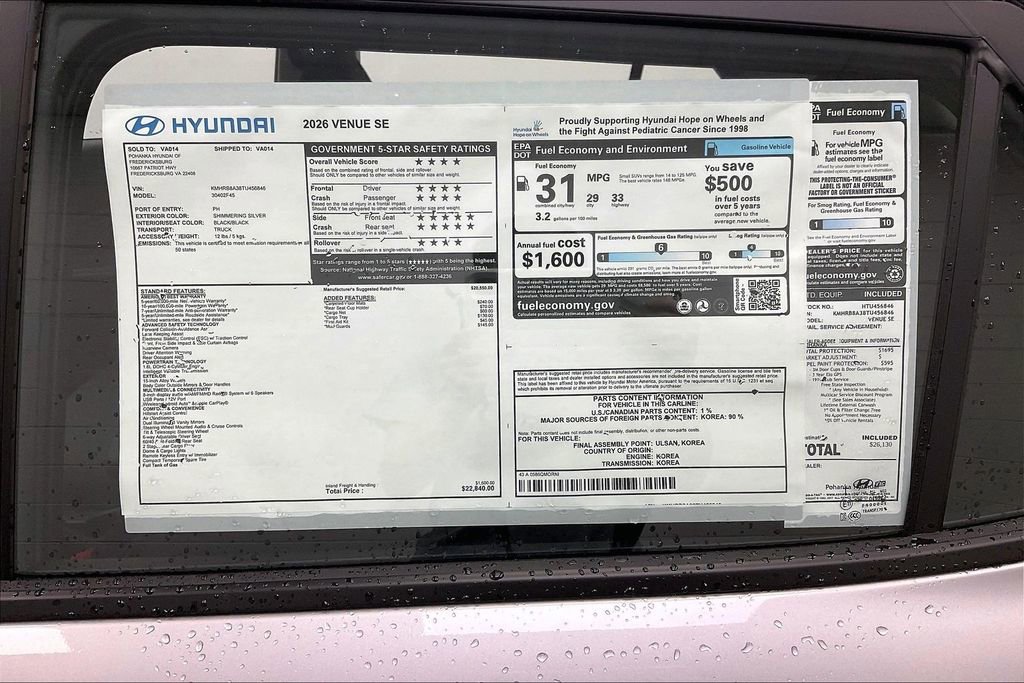 New 2026 Hyundai Venue SE image 14