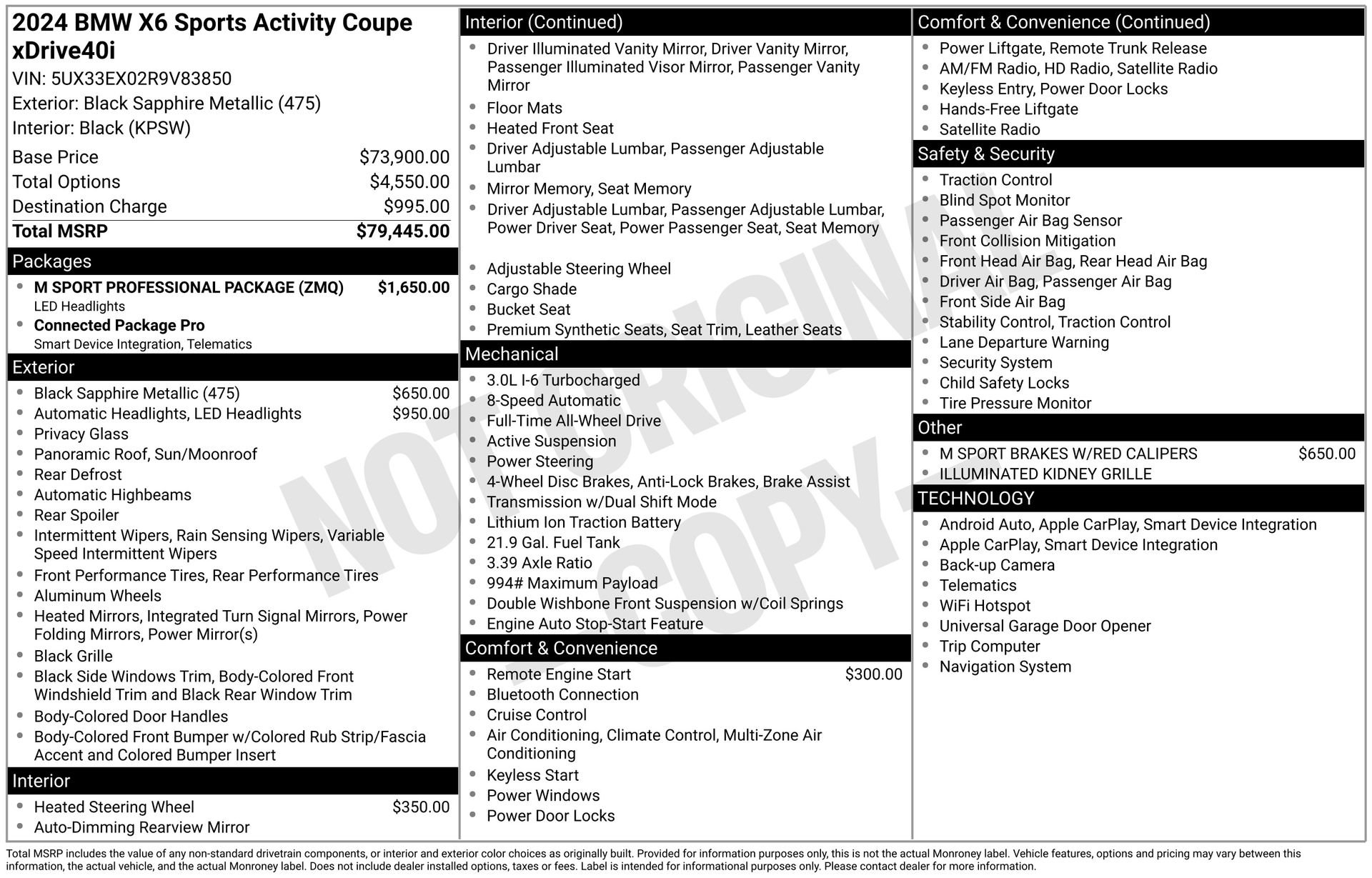 Used 2024 BMW X6 xDrive40i w/ M Sport Professional Package AWD/4WD image 36