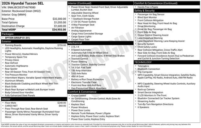 Used 2026 Hyundai Tucson SEL AWD/4WD image 25