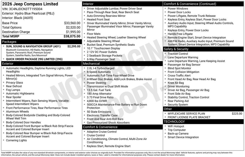 New 2026 Jeep Compass Limited w/ Sun, Sound & Navigation Group AWD/4WD image 6