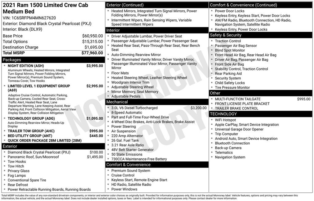 Used 2021 RAM 1500 Limited w/ Night Edition AWD/4WD image 8