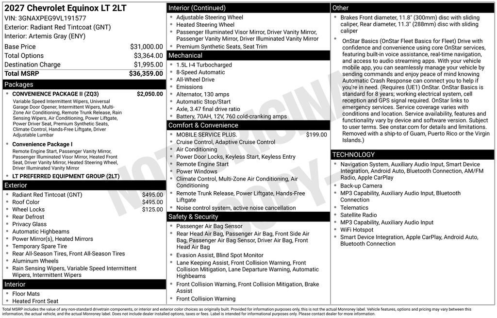 New 2027 Chevrolet Equinox LT w/ Convenience Package II AWD/4WD image 11