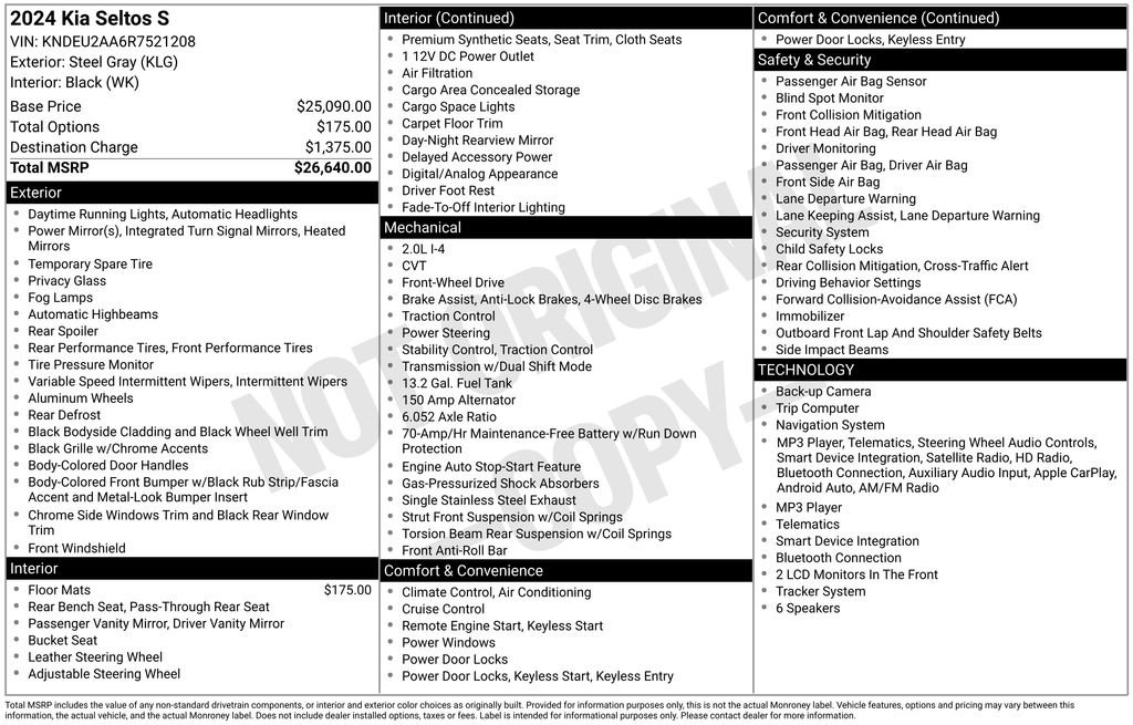 Certified 2024 Kia Seltos S FWD image 27