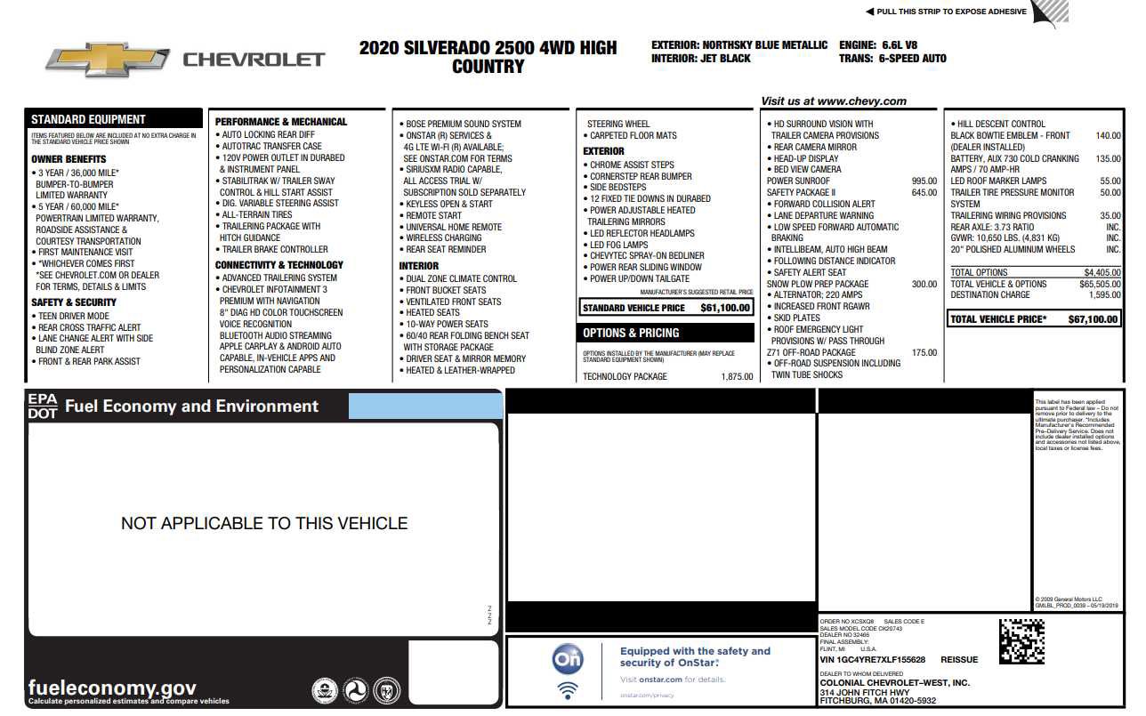 Used 2020 Chevrolet Silverado 2500 High Country w/ Technology Package image 1