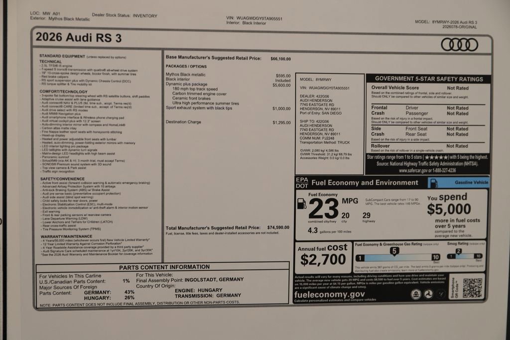 New 2026 Audi RS 3 image 32