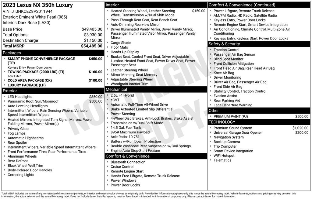 Used 2023 Lexus NX 350h 350h Luxury image 40