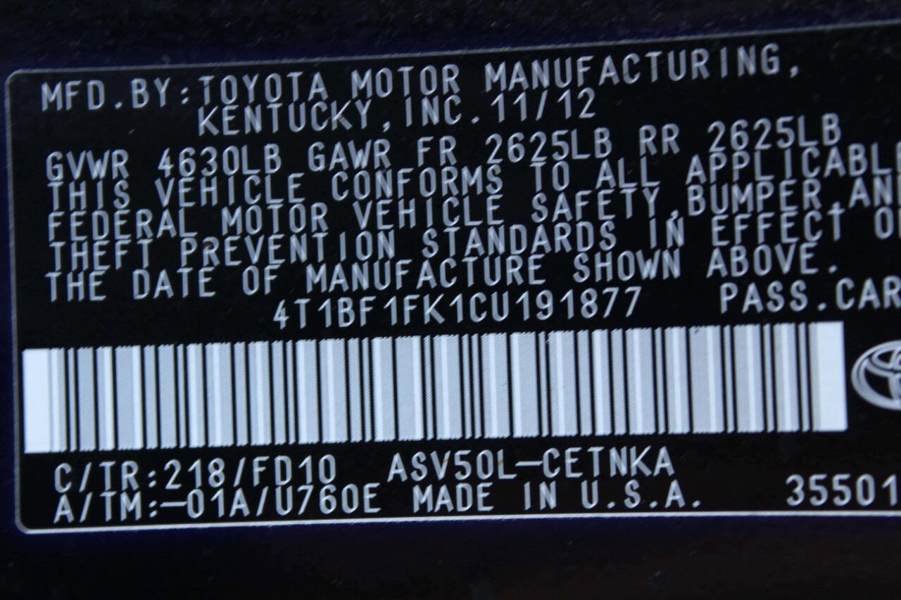 Used 2012 Toyota Camry LE FWD image 10
