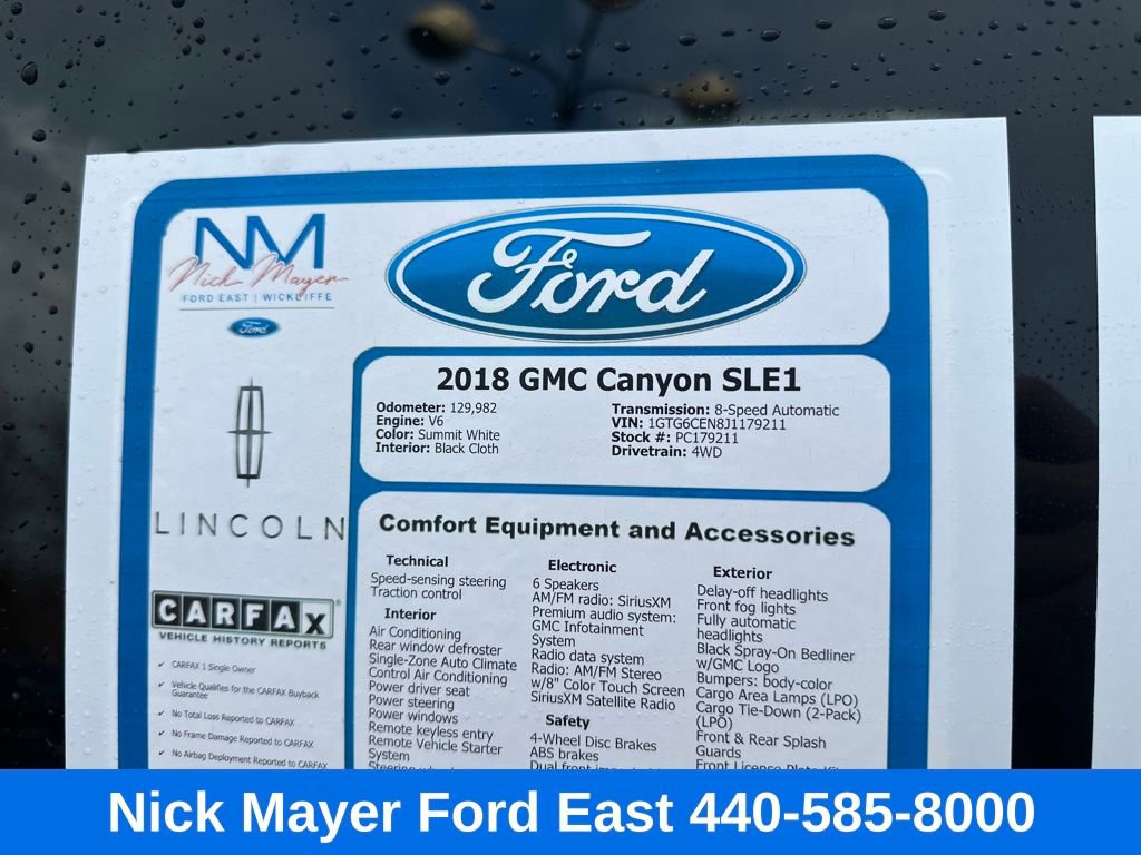 Used 2018 GMC Canyon SLE w/ SLE Convenience Package image 30