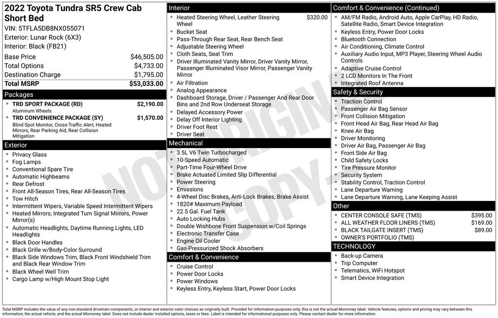 Used 2022 Toyota Tundra SR5 w/ TRD Sport Package image 34