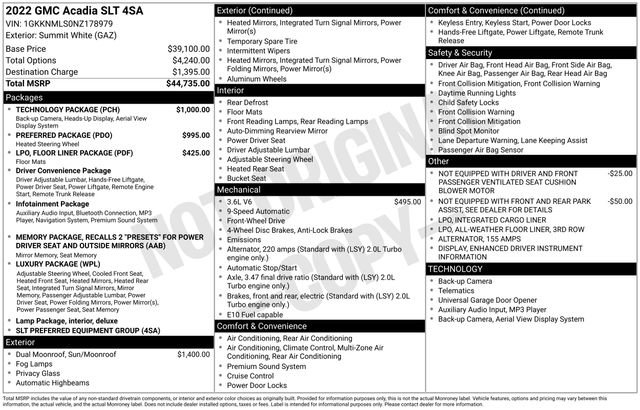 Used 2022 GMC Acadia SLT w/ Technology Package image 5