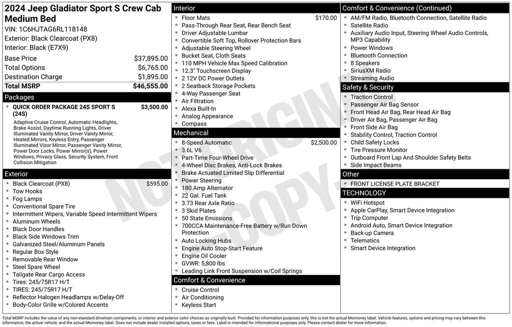 Used 2024 Jeep Gladiator Sport AWD/4WD image 3