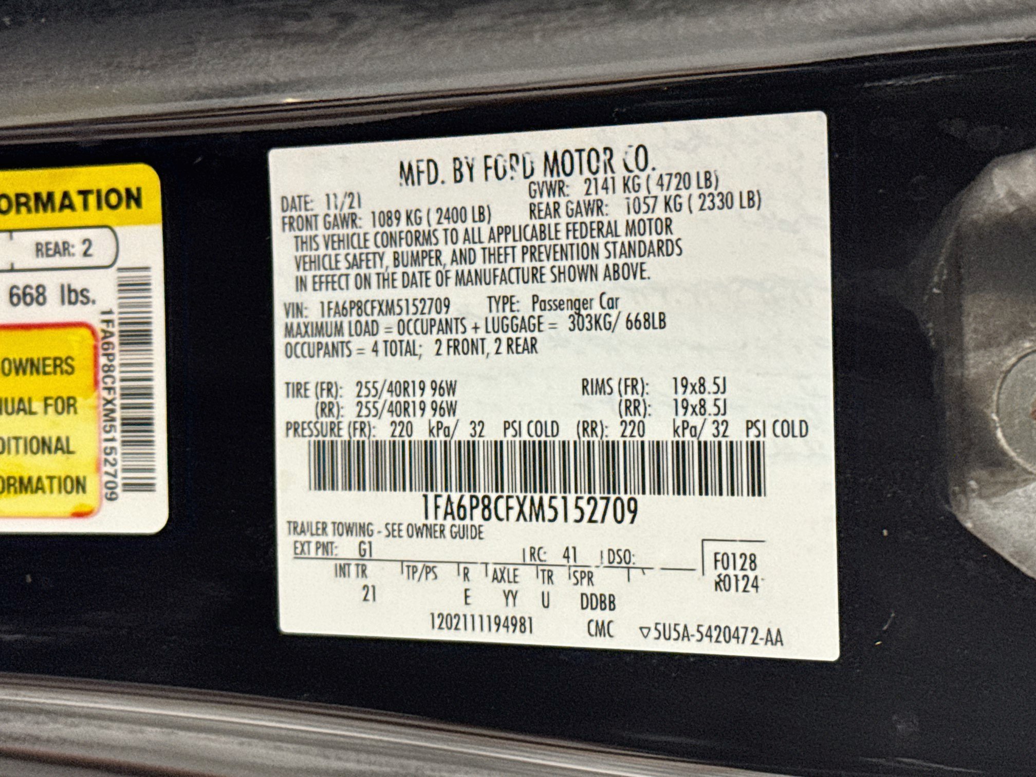 Used 2021 Ford Mustang GT w/ Equipment Group 301A RWD image 34